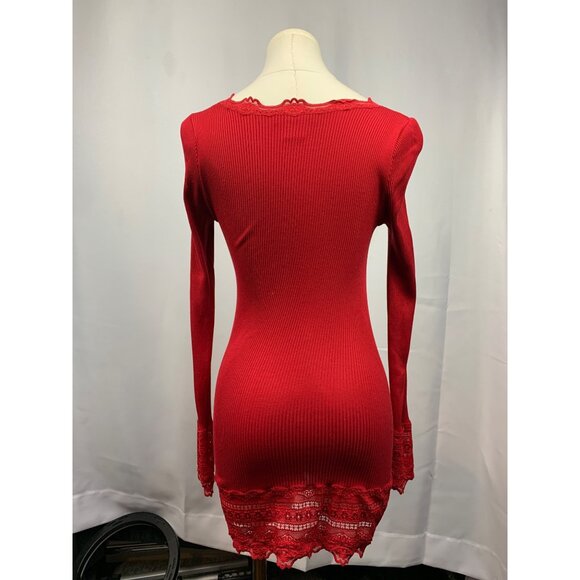 Women’s Rosemunde Red Long Sleeve Lace Top Size M - Picture 5 of 7